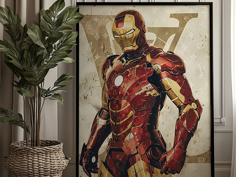 Pop Culture Meets Modern Decor: Iron Man x LV-Inspired Wall Art