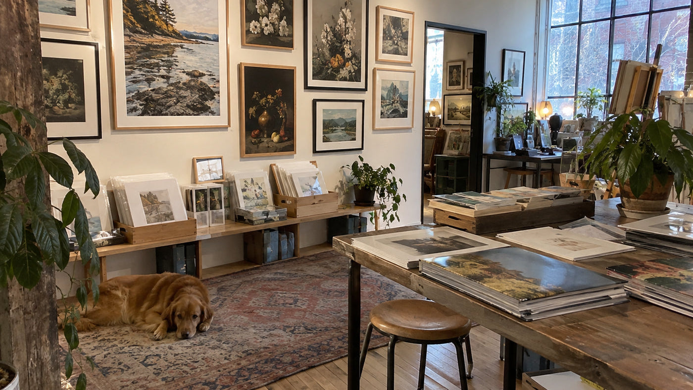 Finished framed artwork displayed in an interior