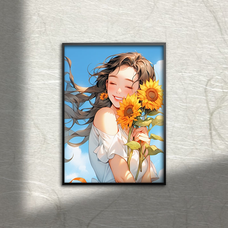 Sunshine Girl with Sunflowers: A Warm and Uplifting Vision