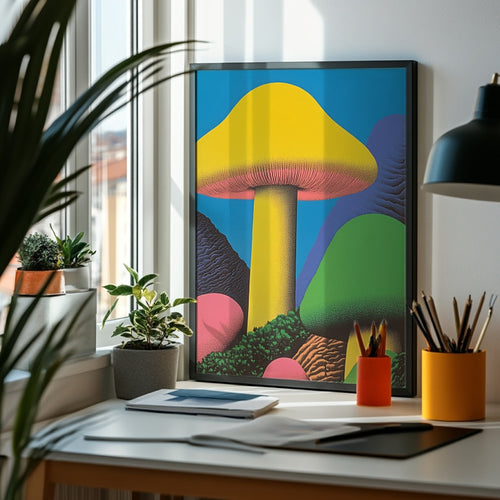 Pop Art Mushrooms: A Burst of Color and Whimsy