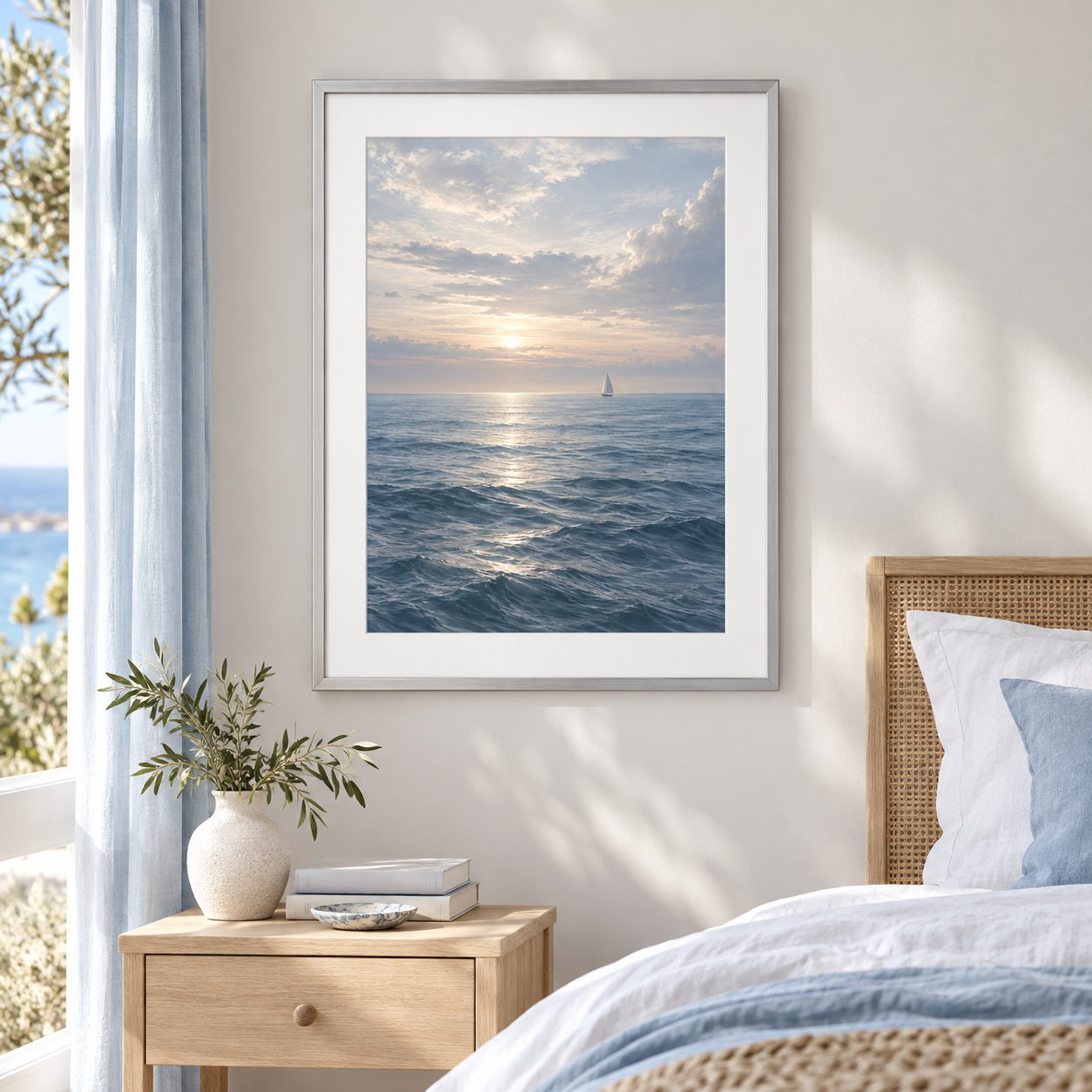 Atlantic Stillness - silver frame room visualization