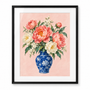 Blue Vase Peonies - black frame visualization