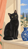 Cat at the Window - artwork detail