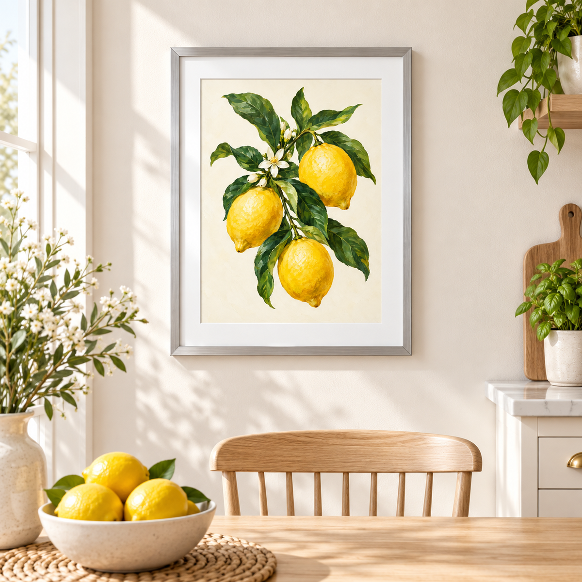 Lemon Garden - silver frame room visualization