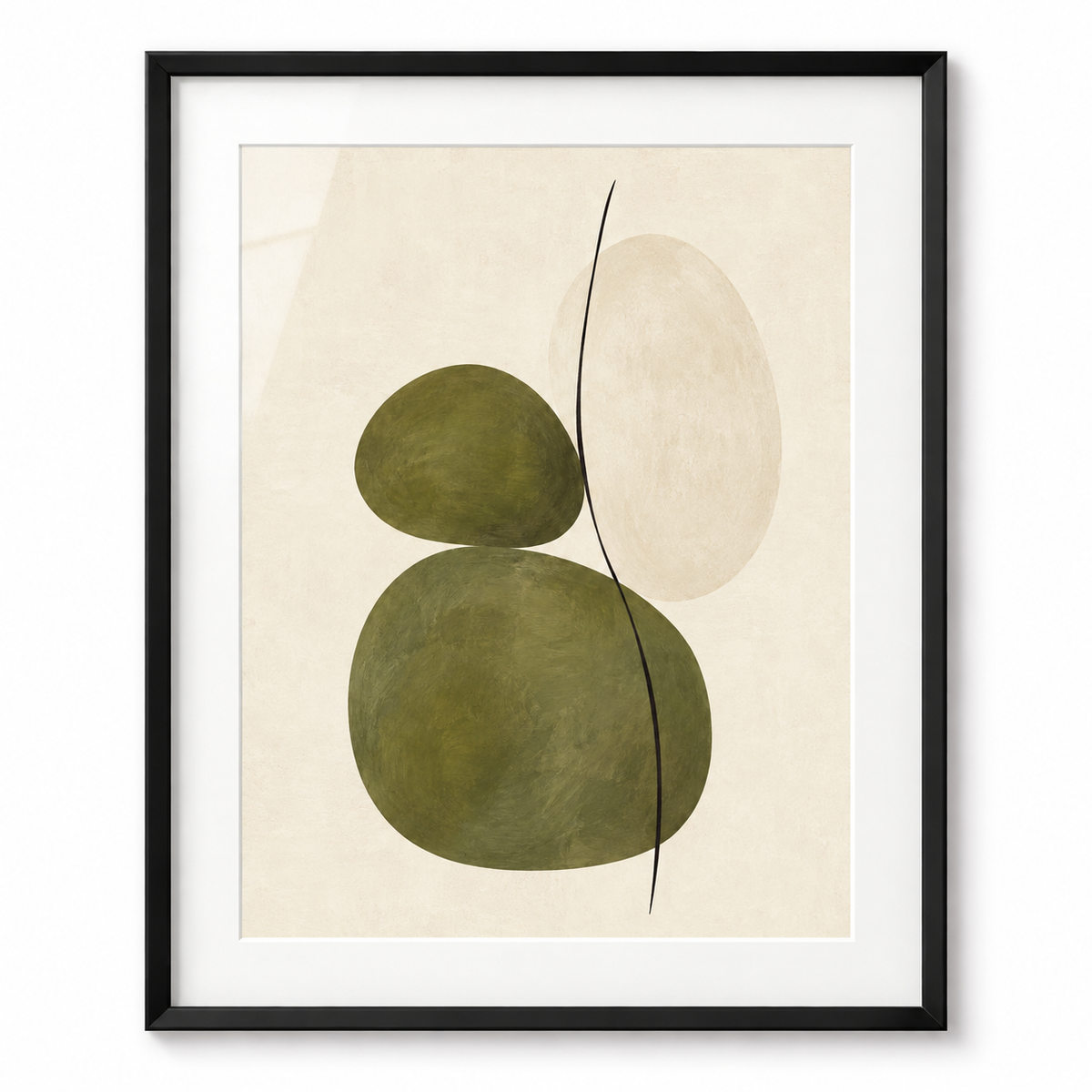 Olive Equilibrium - black frame studio visualization
