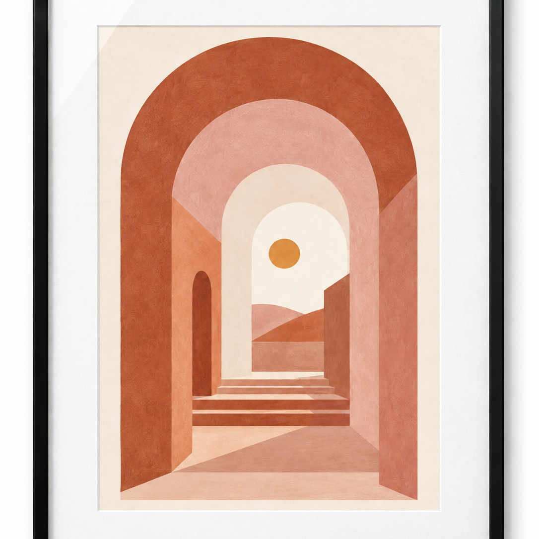 Terracotta Passage - black frame studio visualization