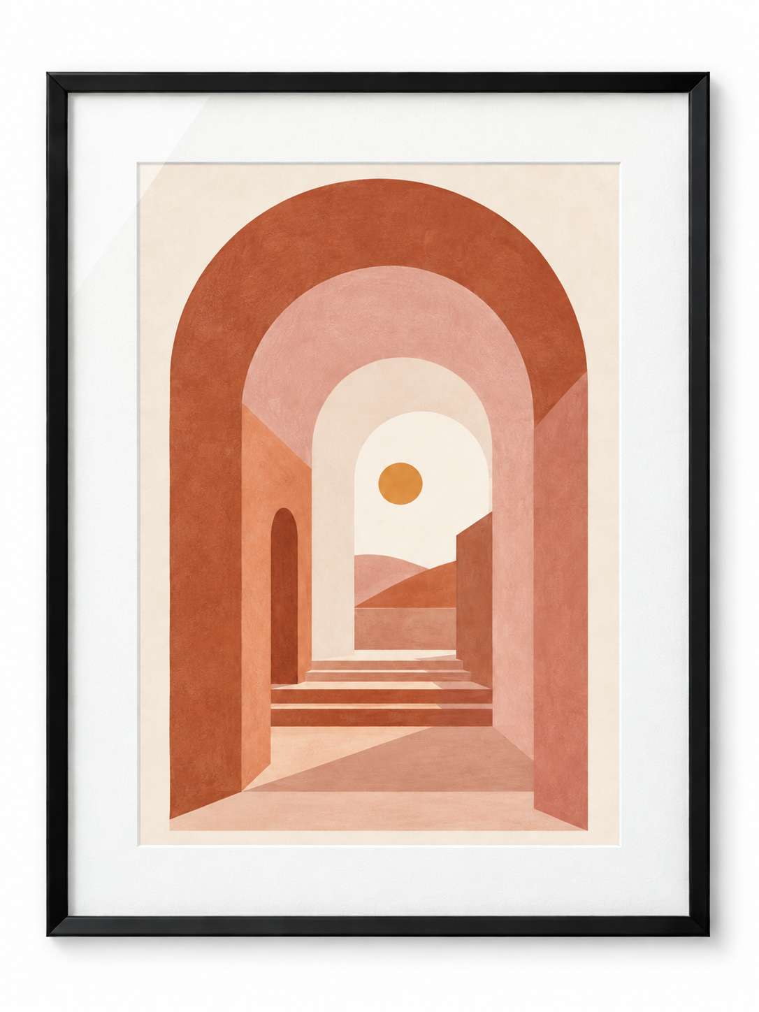 Terracotta Passage - black frame studio visualization