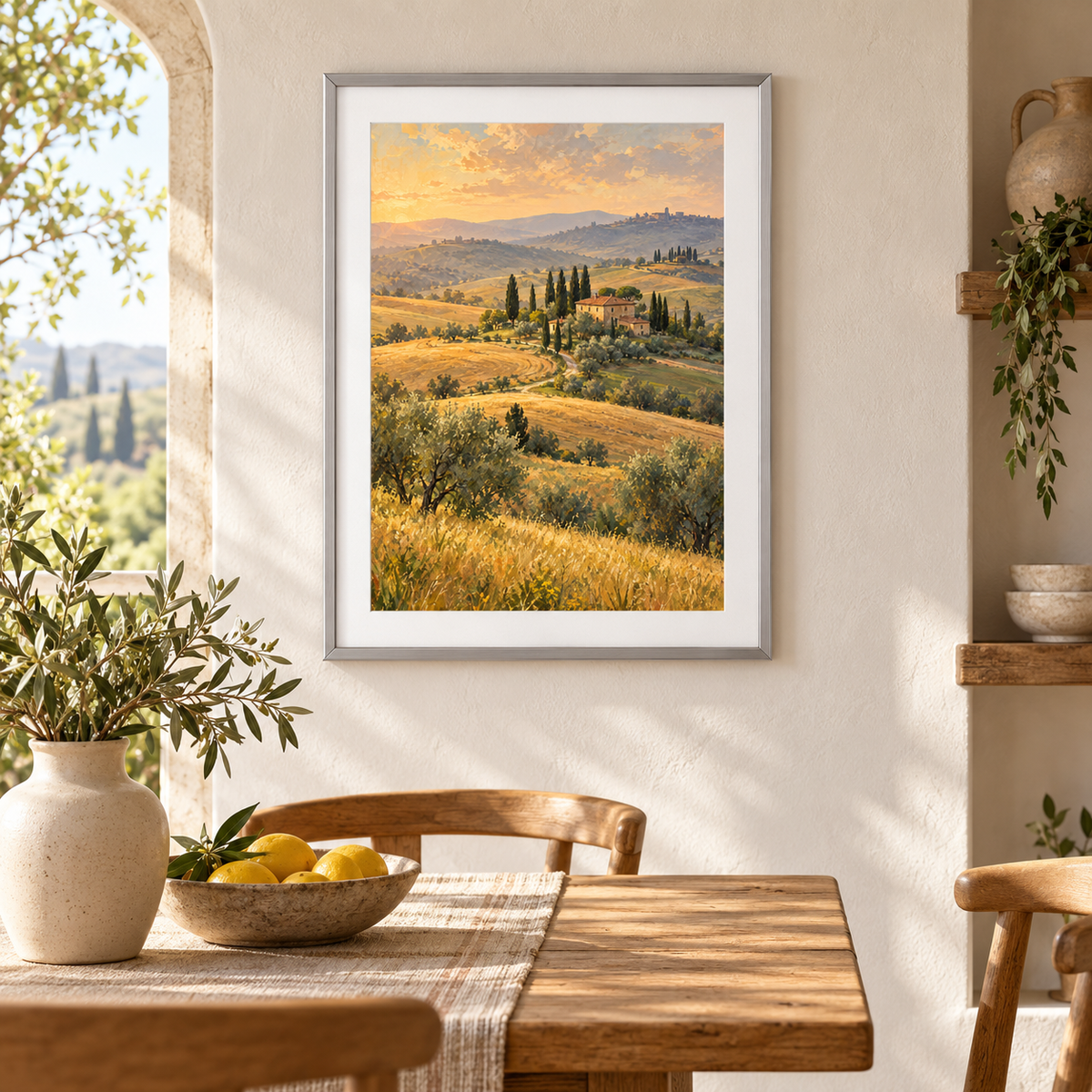 Tuscan Light - silver frame room visualization