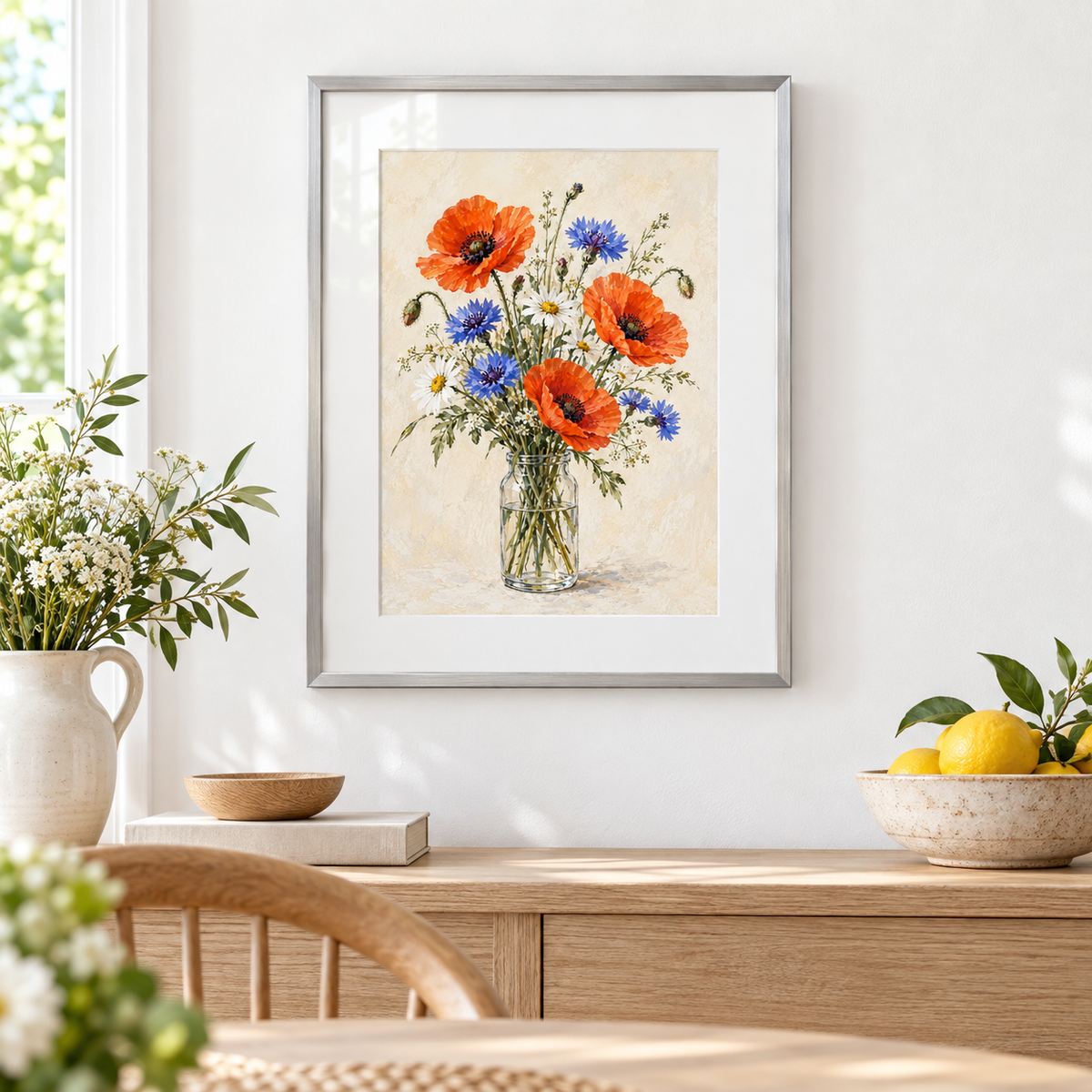Wildflower Sunday - silver frame room visualization