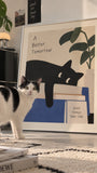 Playful cat art print lifestyle scene